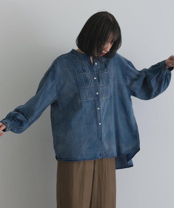 ピンタックギャザーブラウス