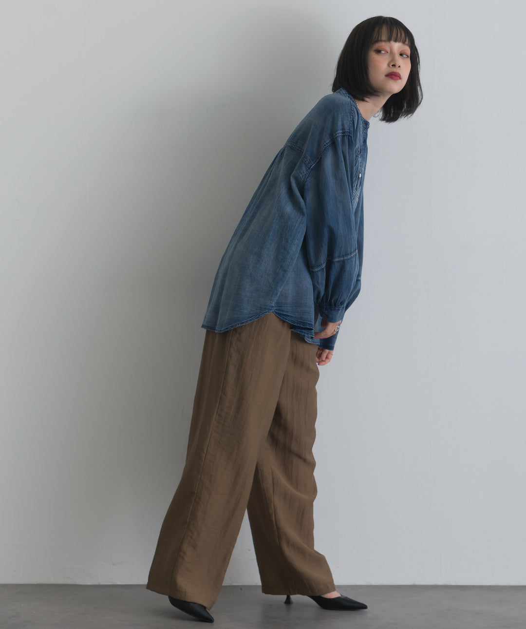 ピンタックギャザーブラウス