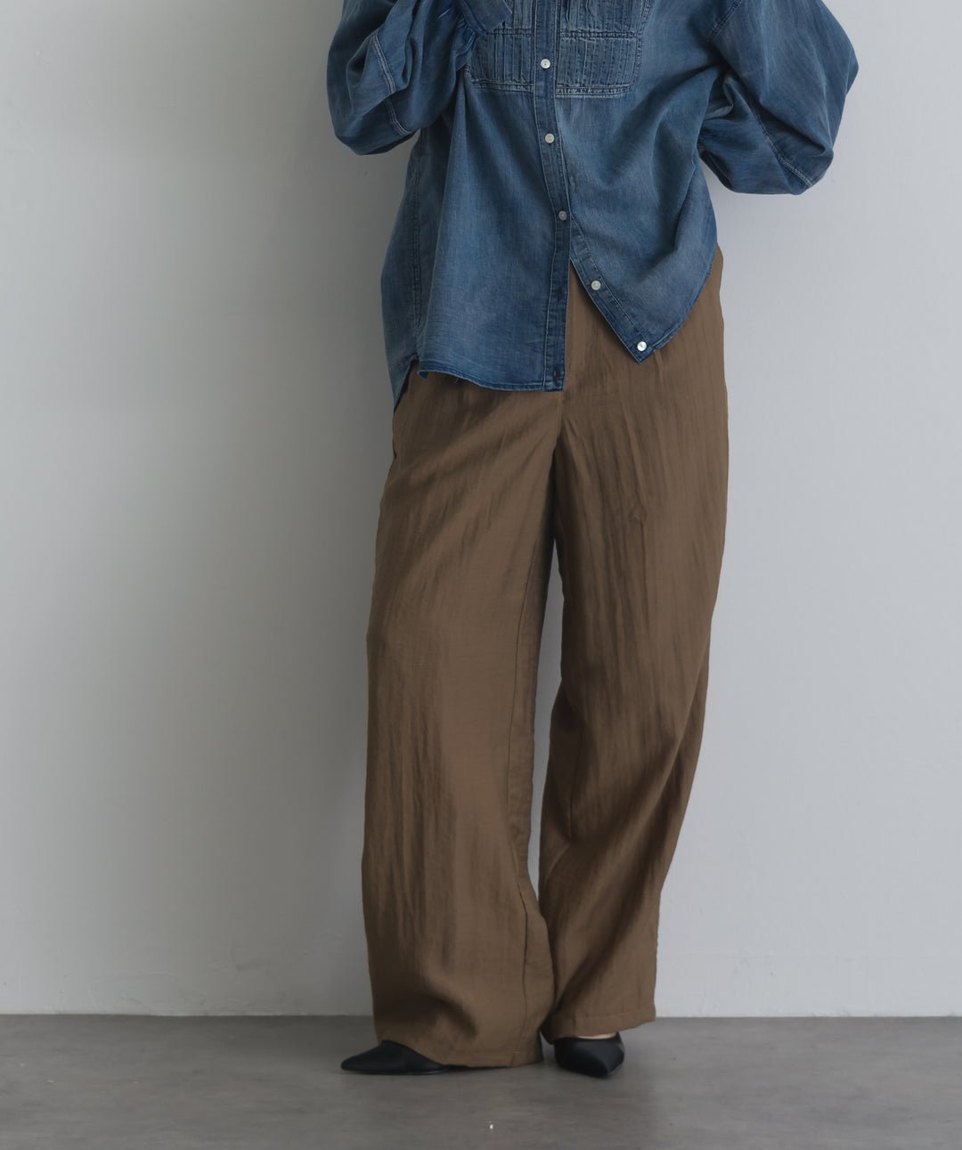 リネンライクタックパンツ