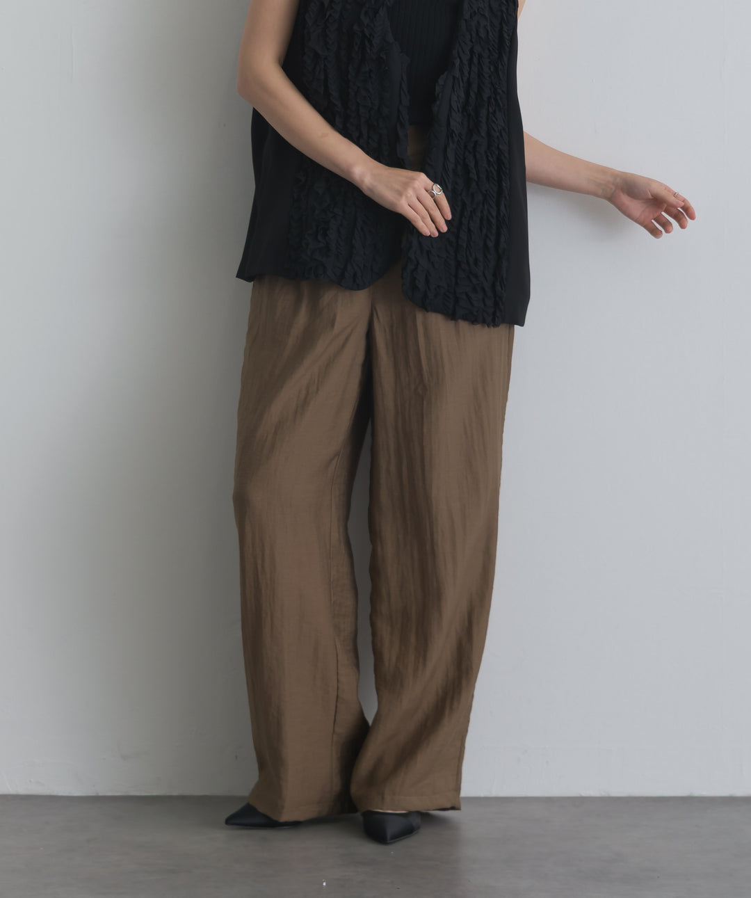 リネンライクタックパンツ