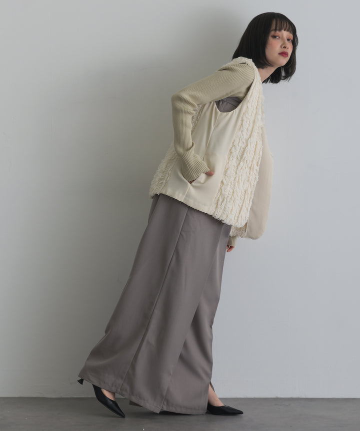チュールフリル切替ジレ