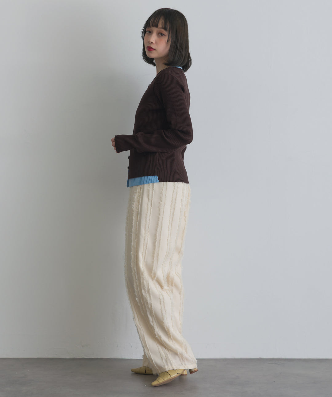 フリンジジャガードパンツ