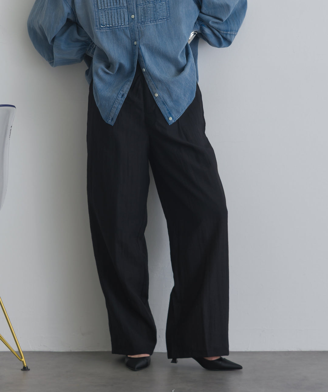 リネンライクタックパンツ