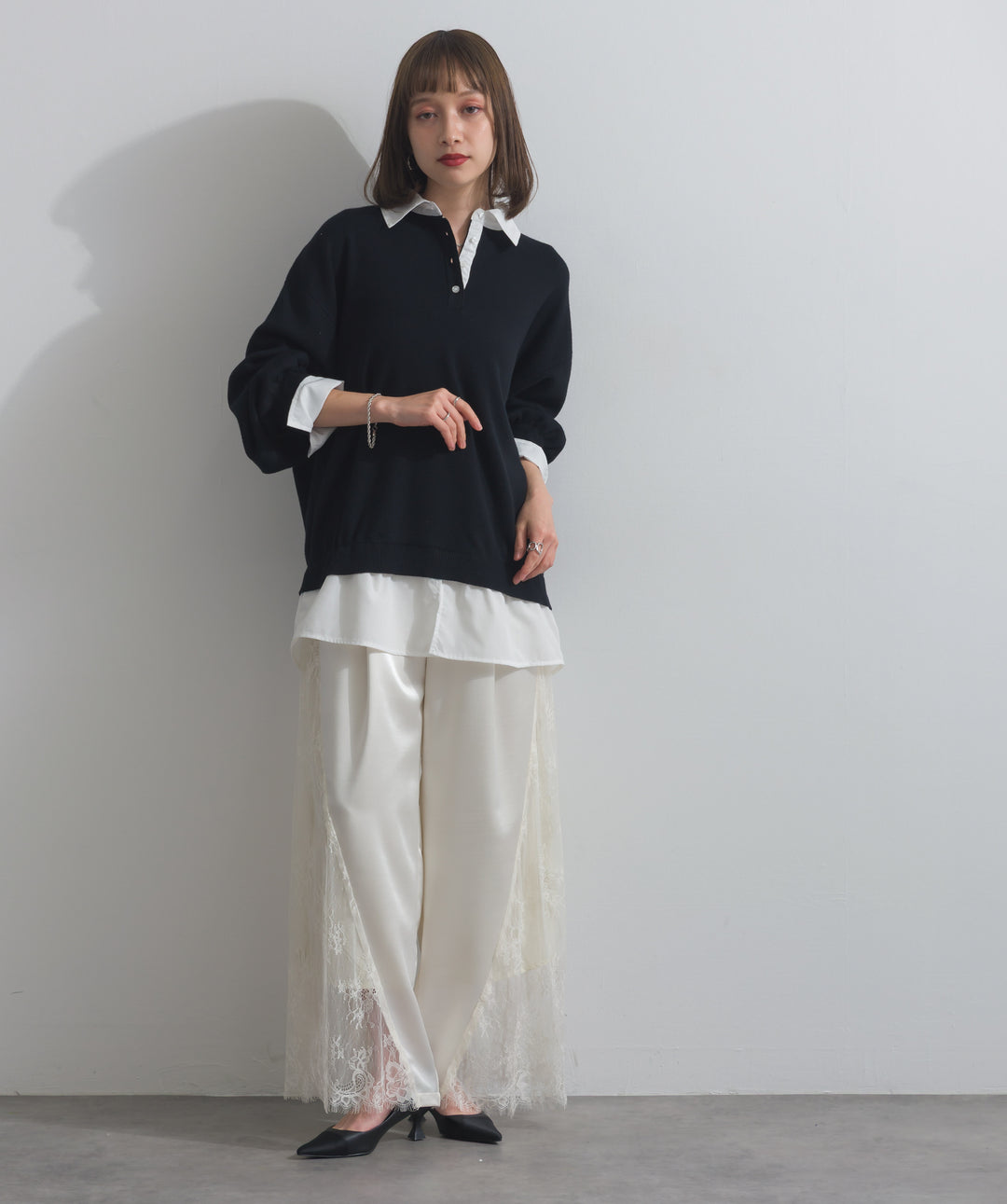 シャツドッキングニットプルオーバー