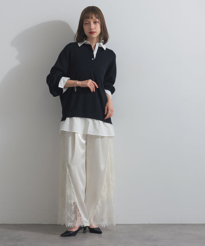 シャツドッキングニットプルオーバー