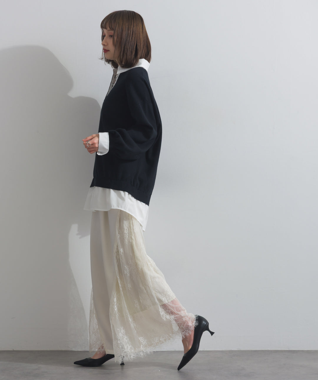 シャツドッキングニットプルオーバー