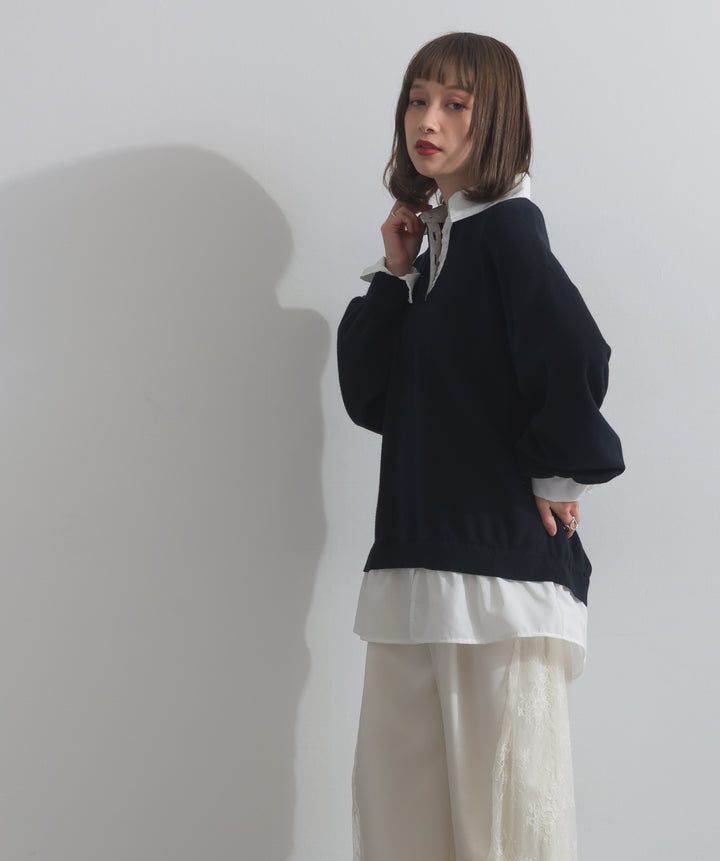 シャツドッキングニットプルオーバー