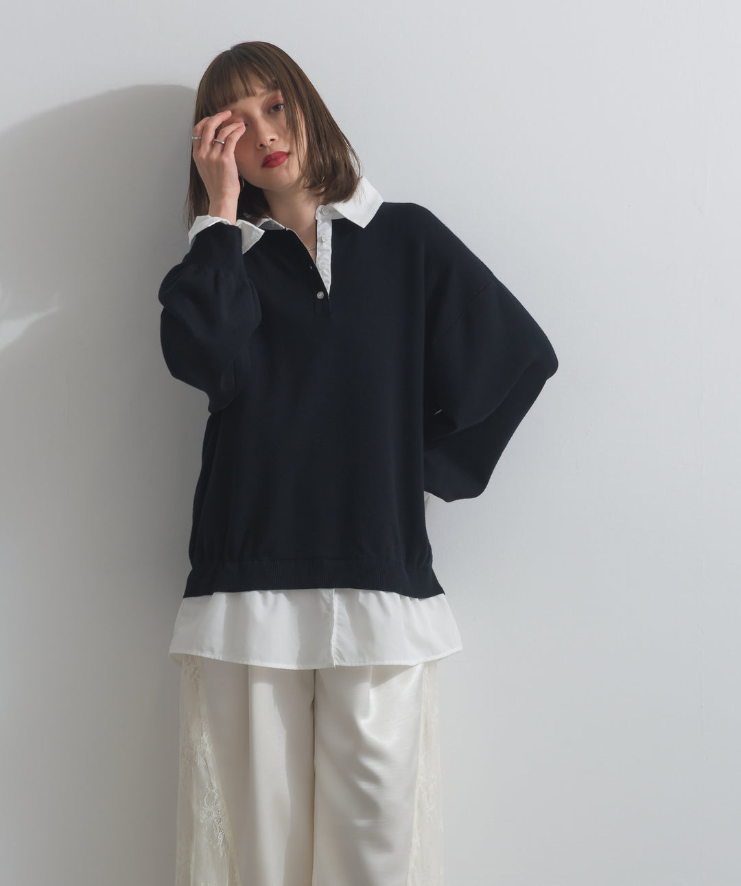 シャツドッキングニットプルオーバー