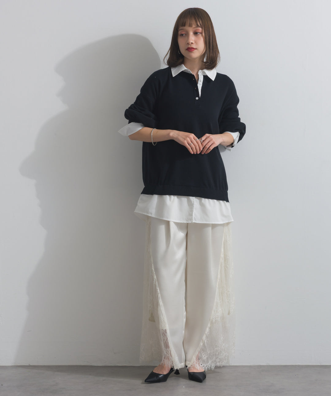 シャツドッキングニットプルオーバー