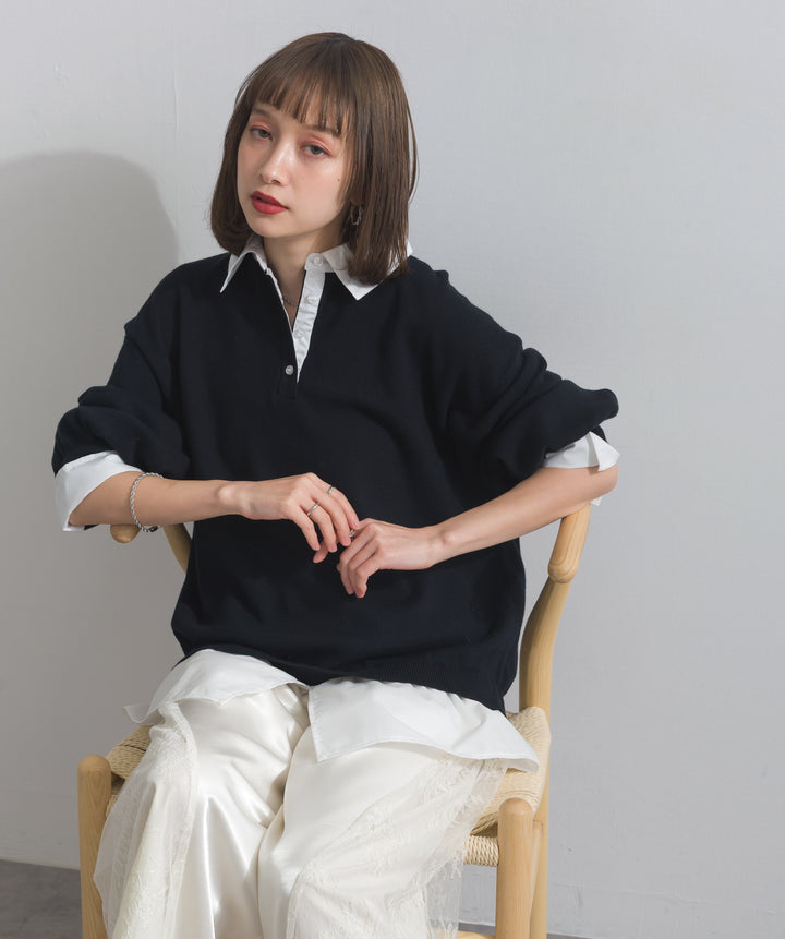 シャツドッキングニットプルオーバー