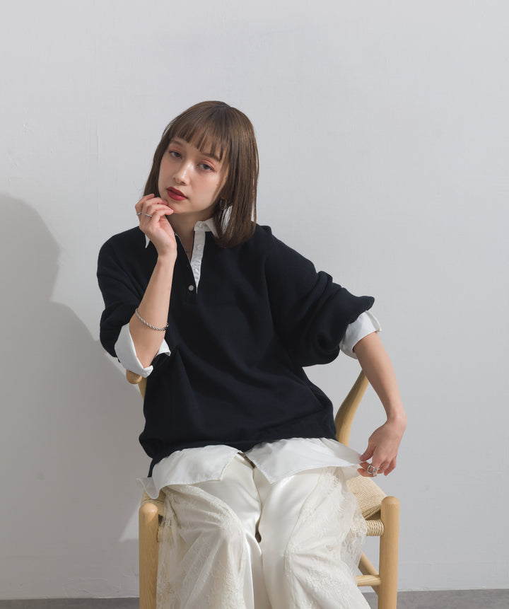 シャツドッキングニットプルオーバー