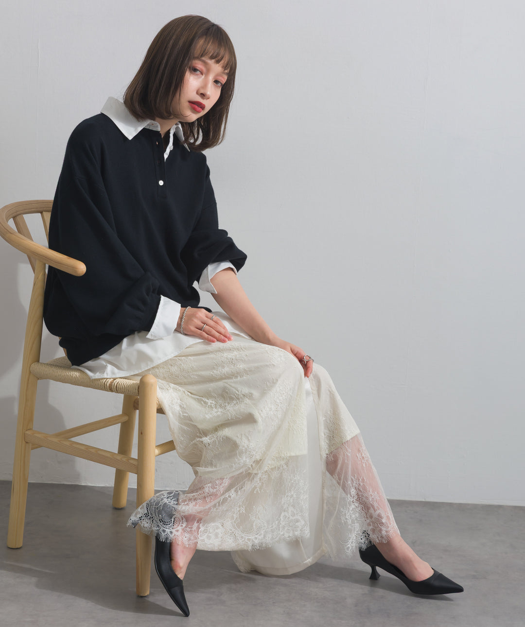 シャツドッキングニットプルオーバー