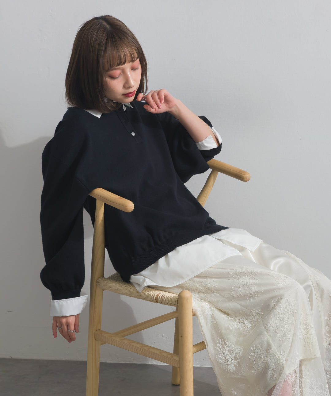 シャツドッキングニットプルオーバー