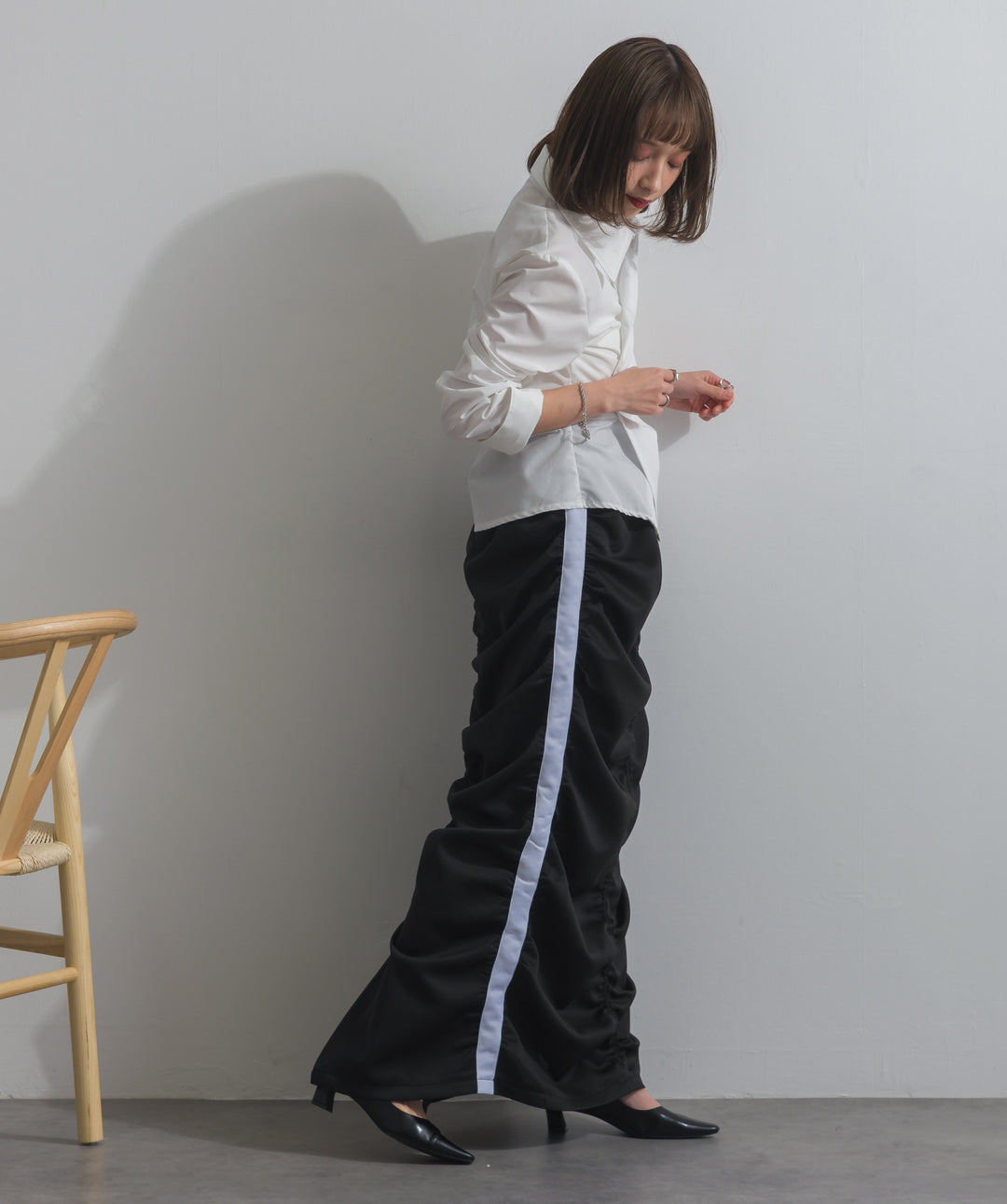 ブロードウエストタッククロスシャツ