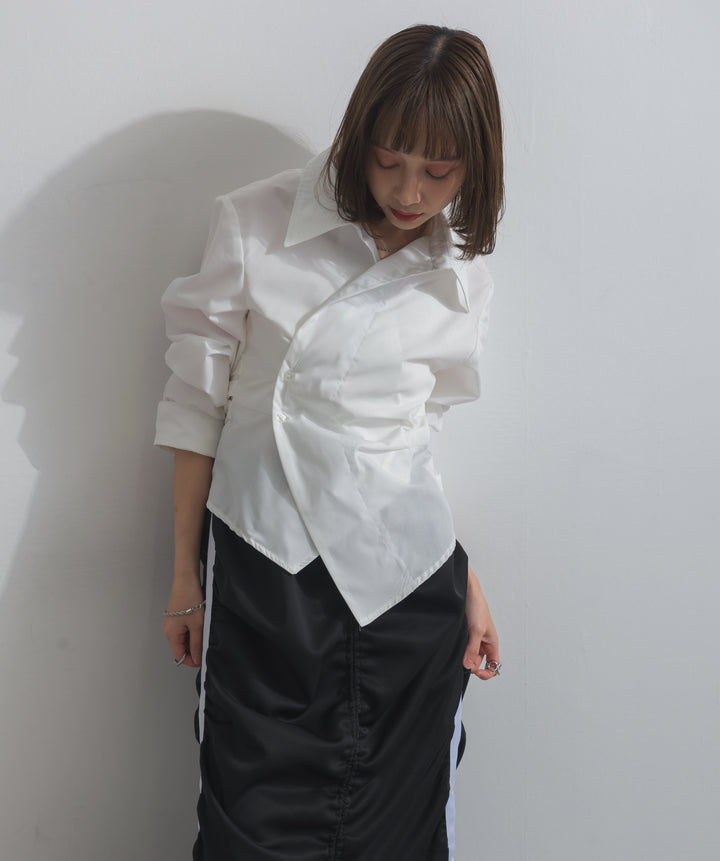 ブロードウエストタッククロスシャツ