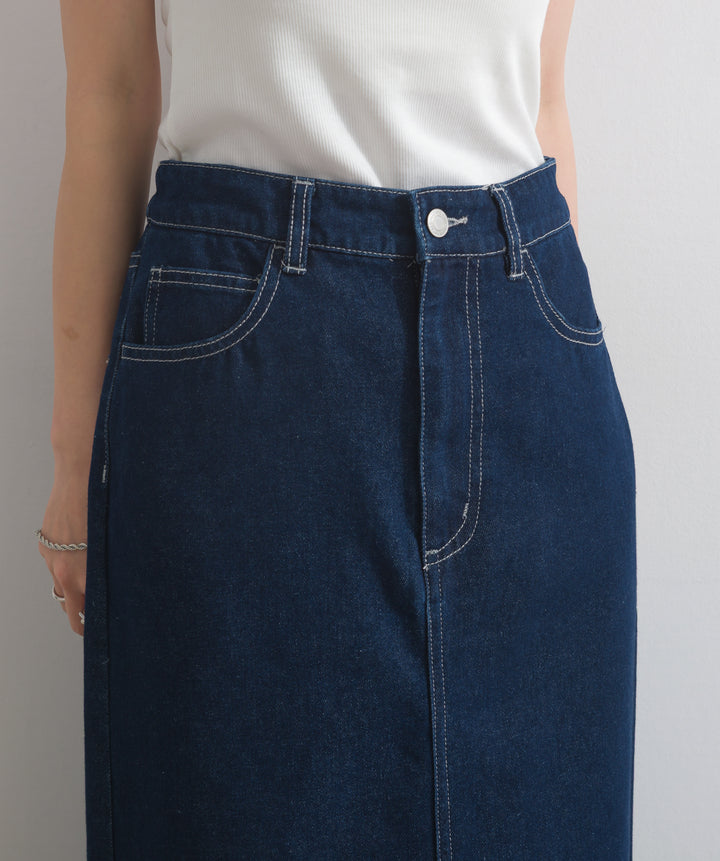 ロールアップデザインデニムスカート