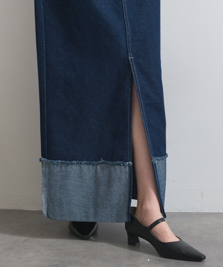 ロールアップデザインデニムスカート