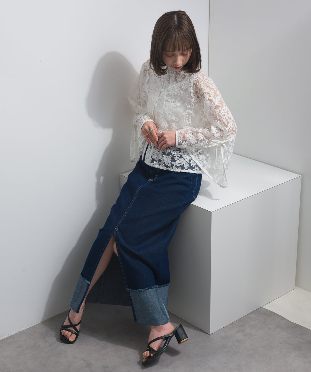 2WAYフラワーチュールトップス