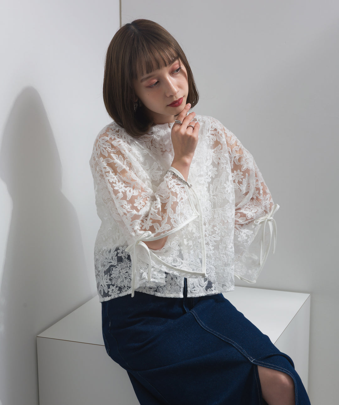 2WAYフラワーチュールトップス