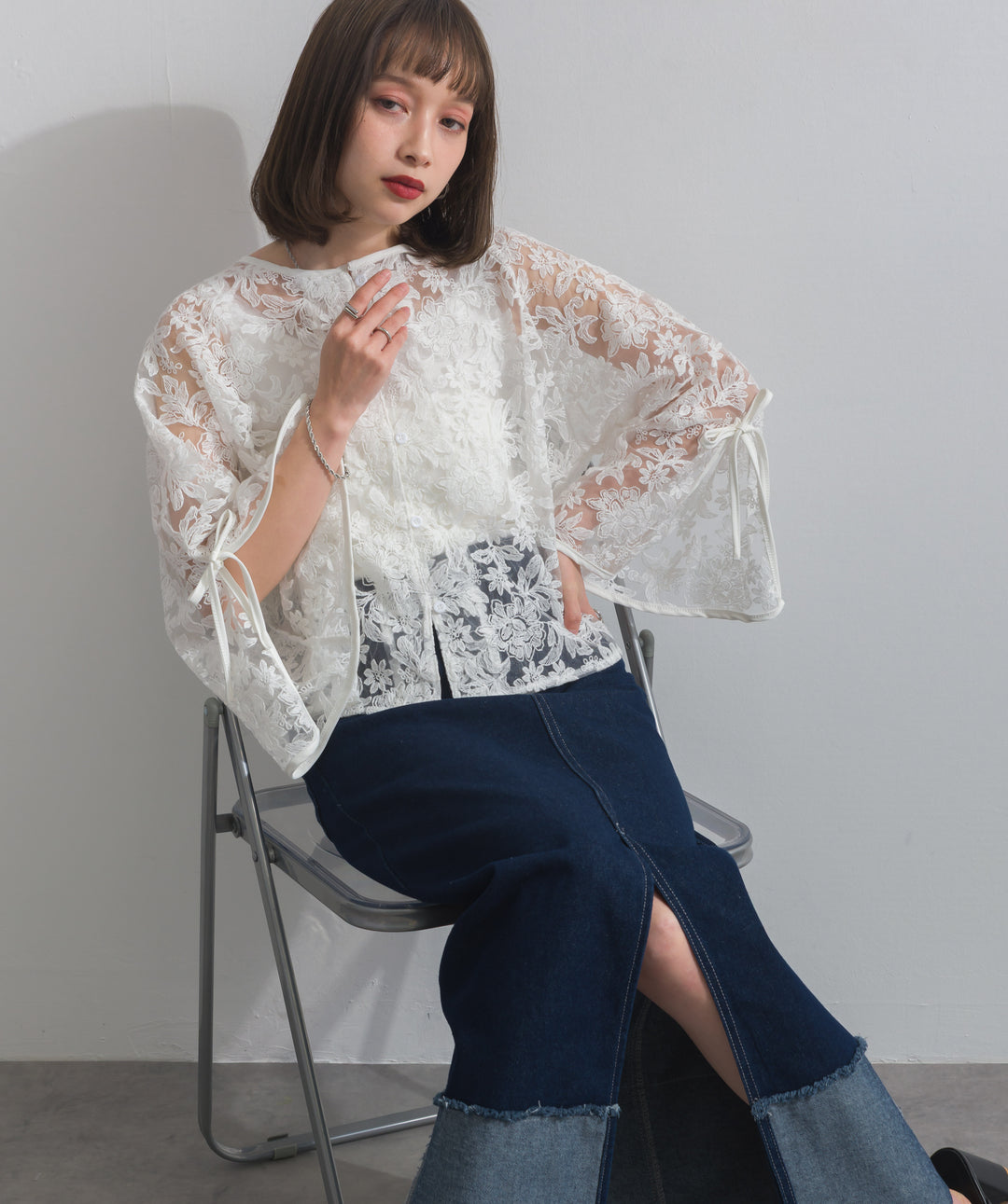 2WAYフラワーチュールトップス