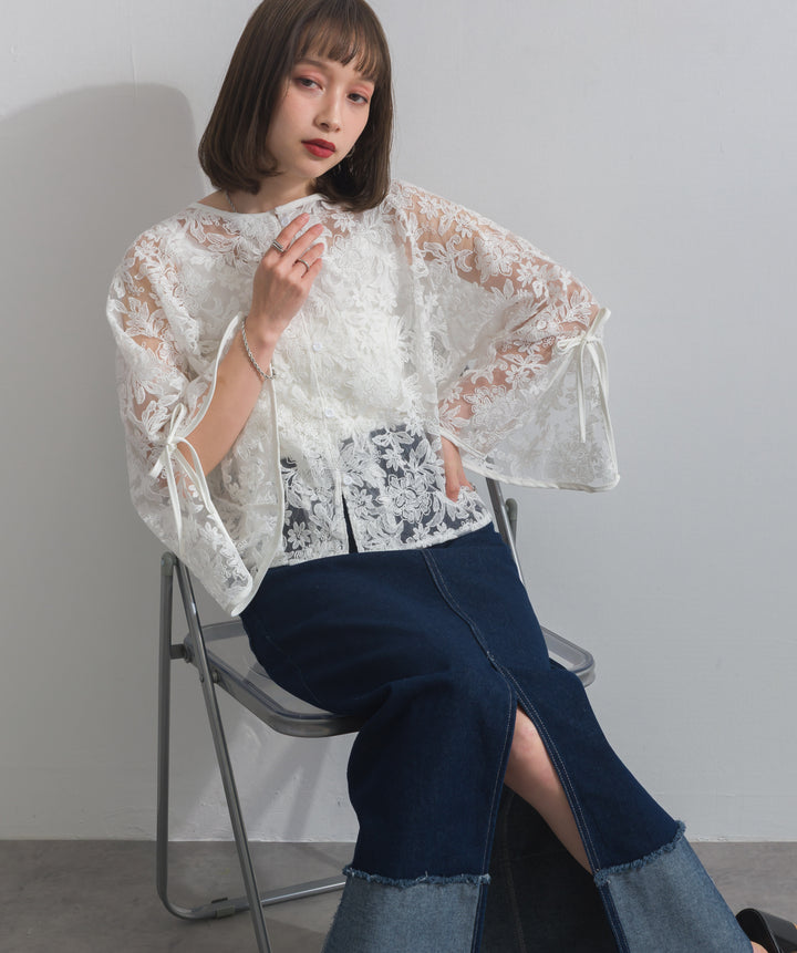 2WAYフラワーチュールトップス