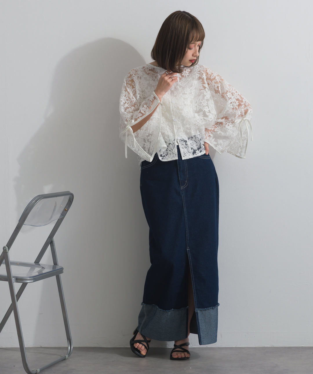 2WAYフラワーチュールトップス