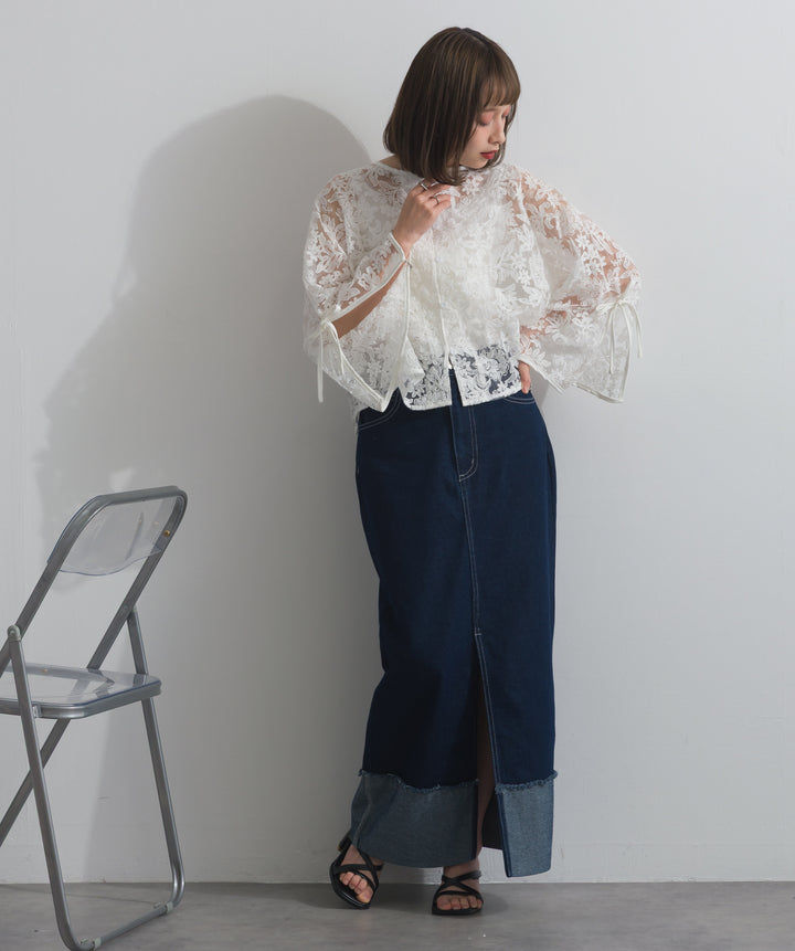 2WAYフラワーチュールトップス