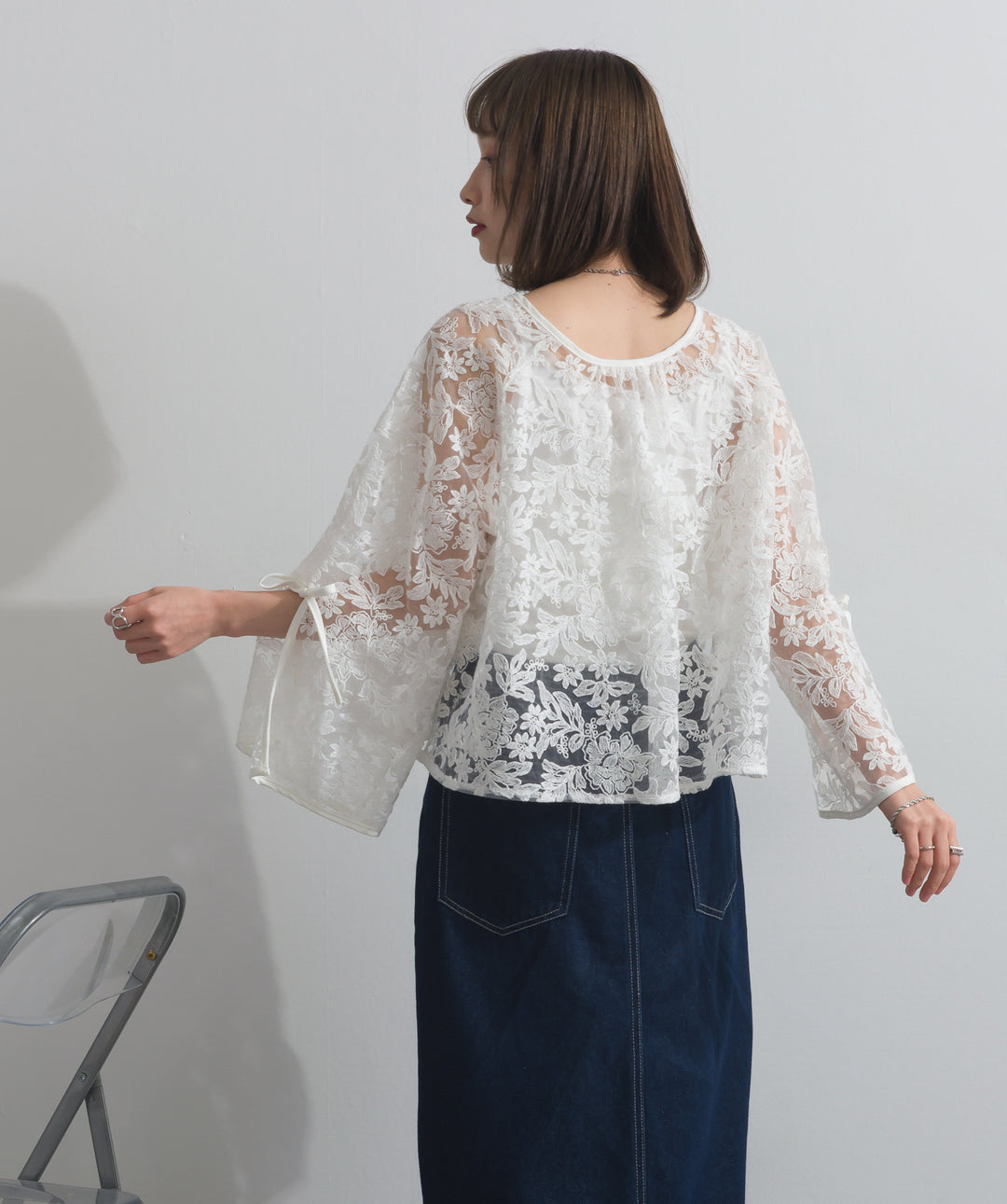 2WAYフラワーチュールトップス