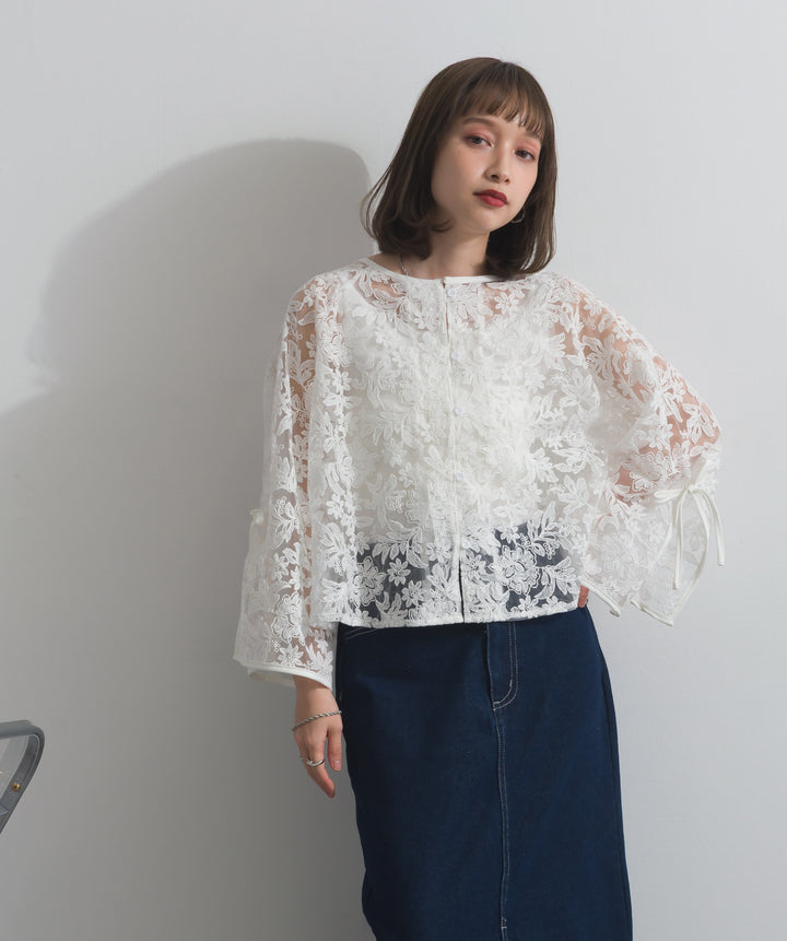 2WAYフラワーチュールトップス