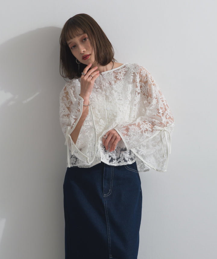 2WAYフラワーチュールトップス