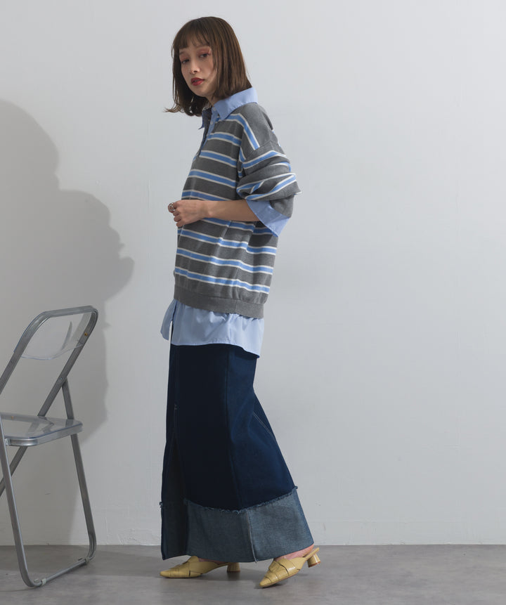 シャツドッキングニットプルオーバー