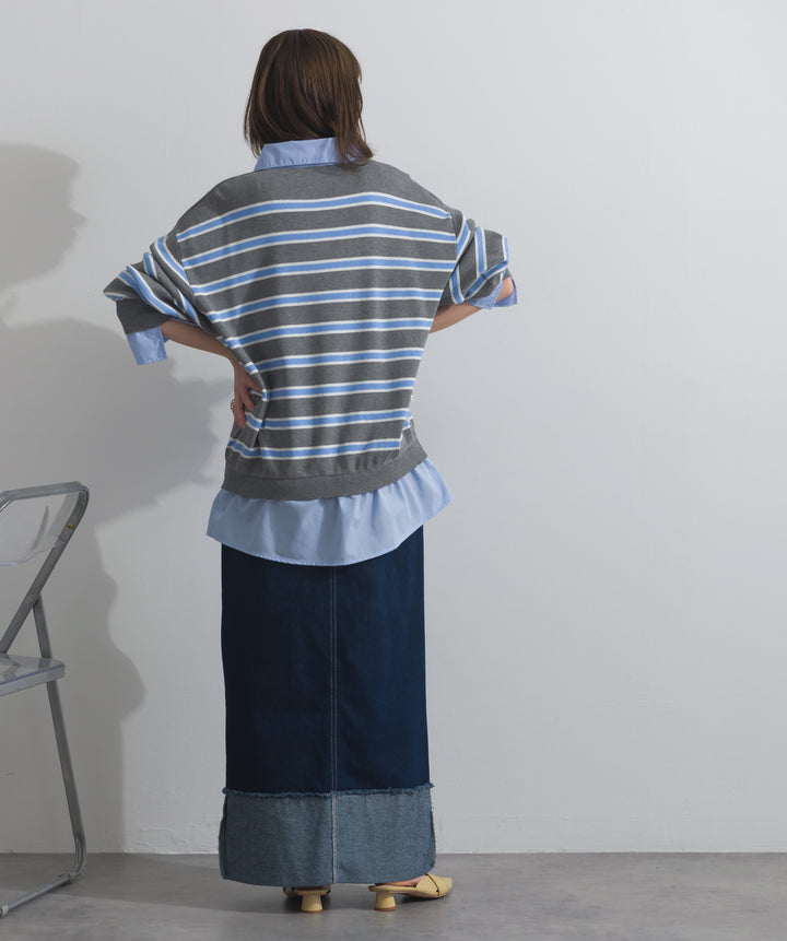 シャツドッキングニットプルオーバー