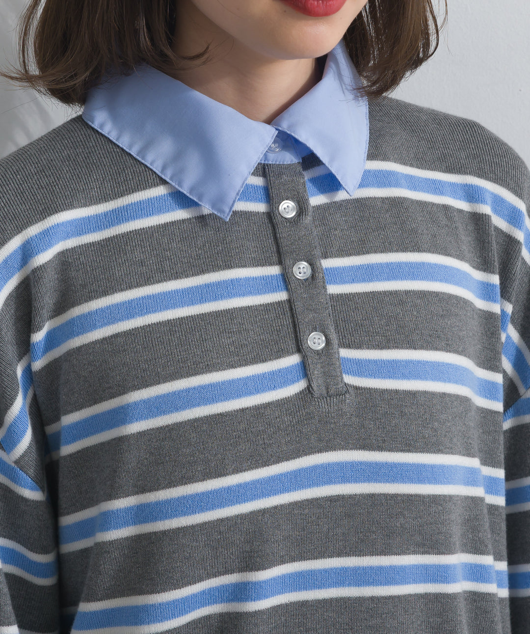 シャツドッキングニットプルオーバー