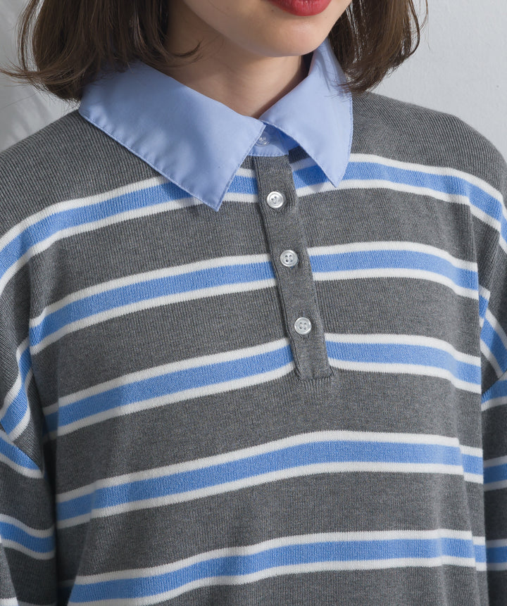 シャツドッキングニットプルオーバー