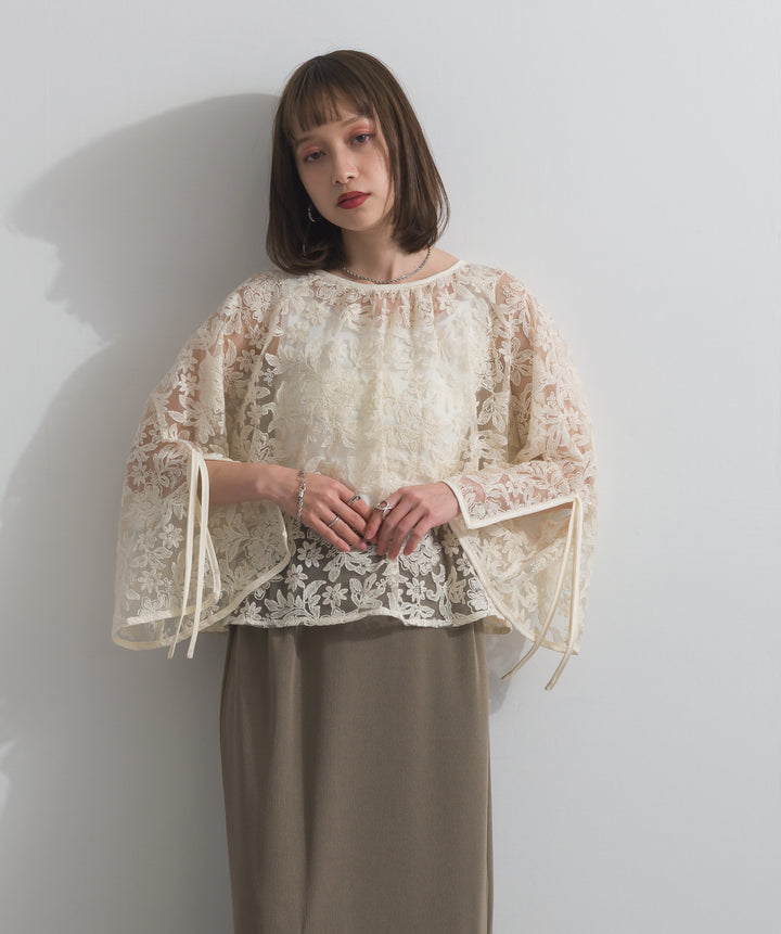 2WAYフラワーチュールトップス
