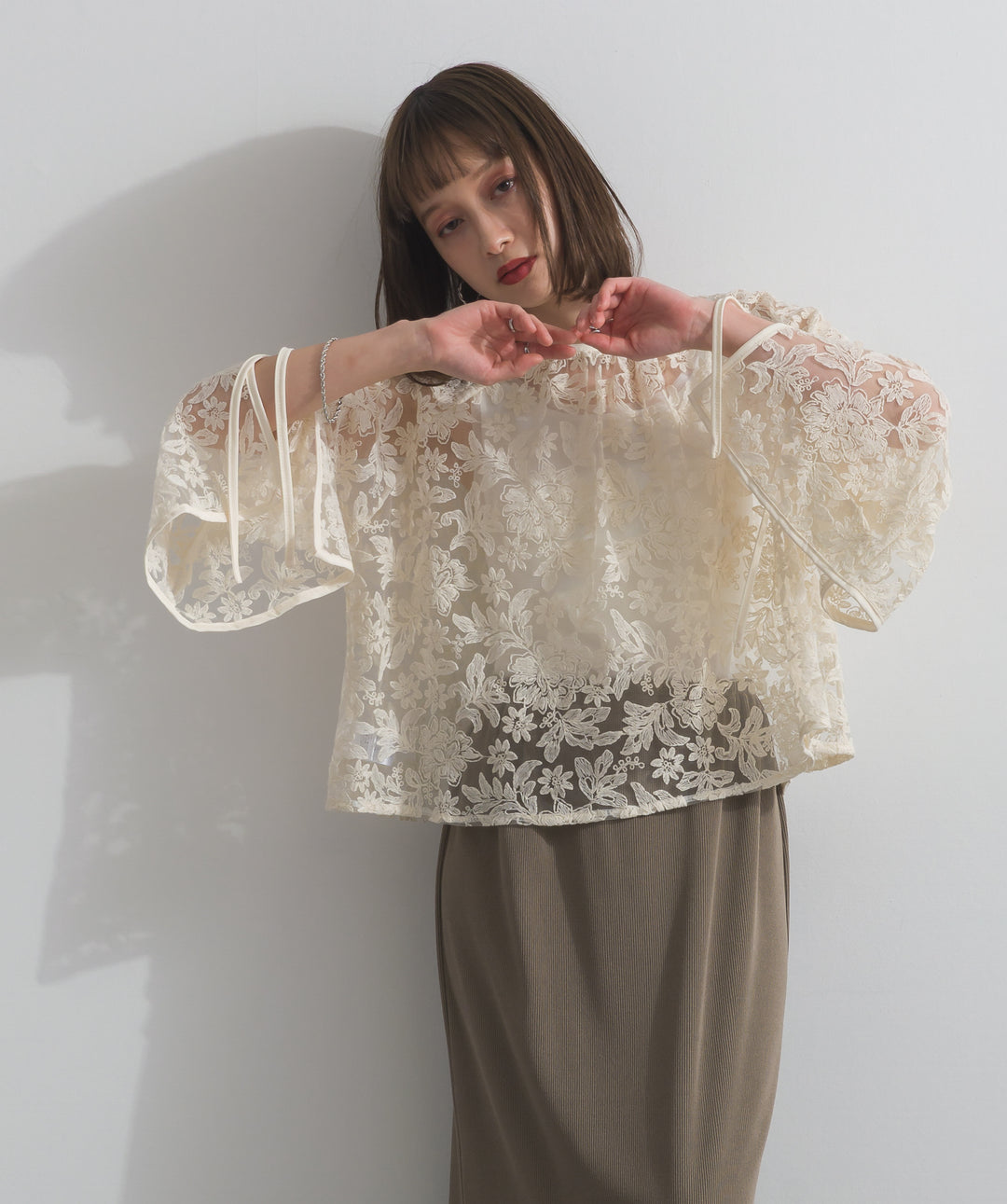 2WAYフラワーチュールトップス