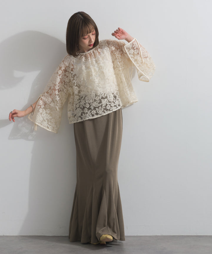 2WAYフラワーチュールトップス