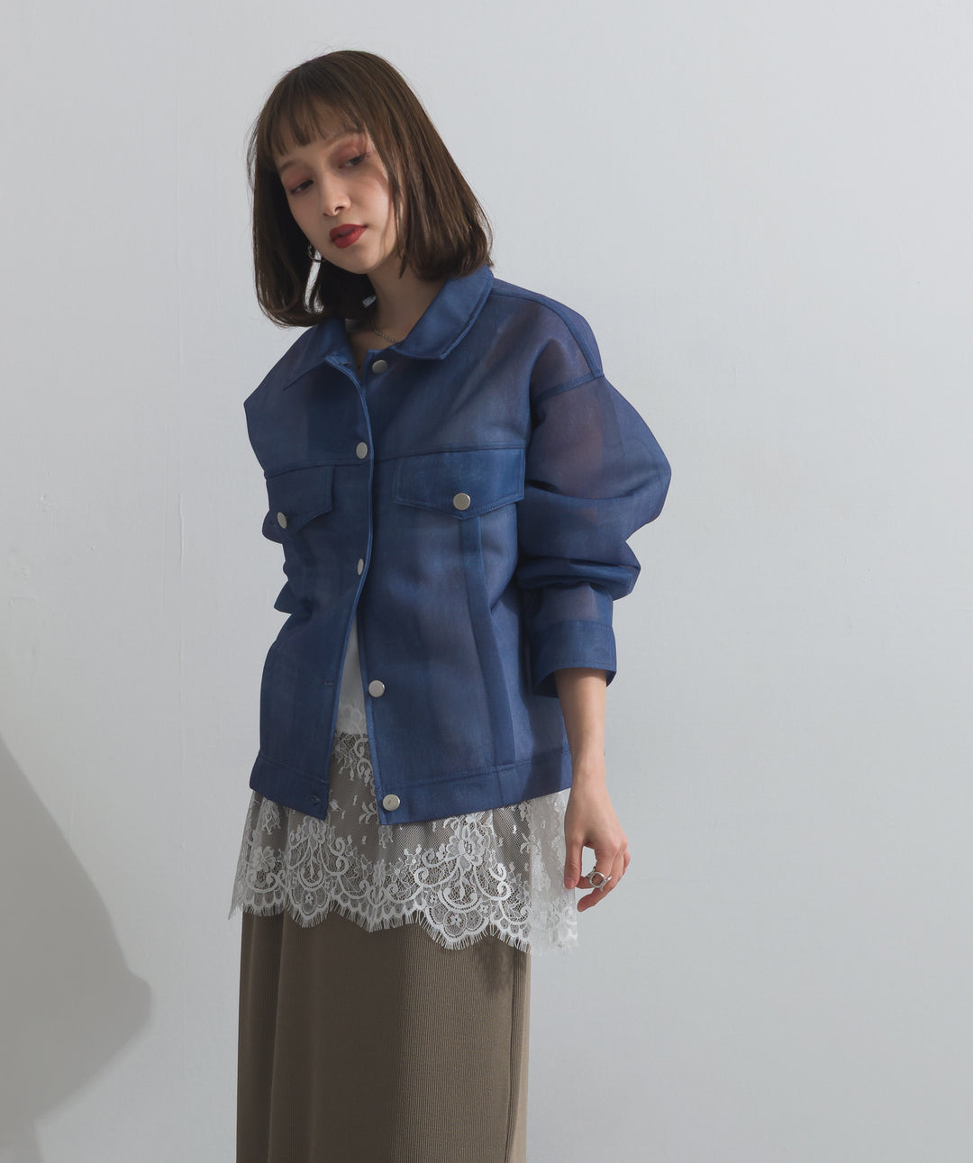 シアーデニムライクジャケット