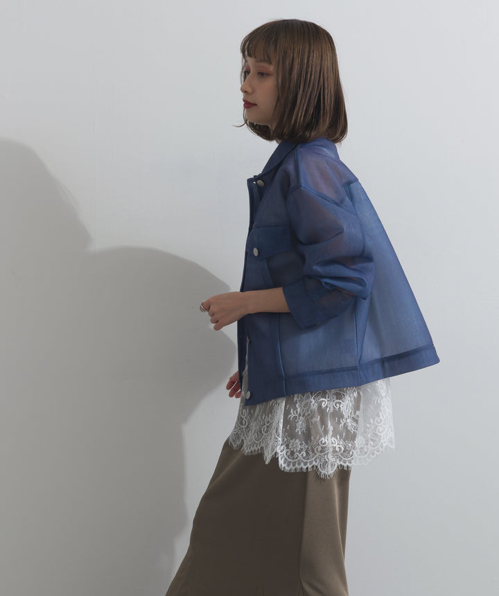 シアーデニムライクジャケット