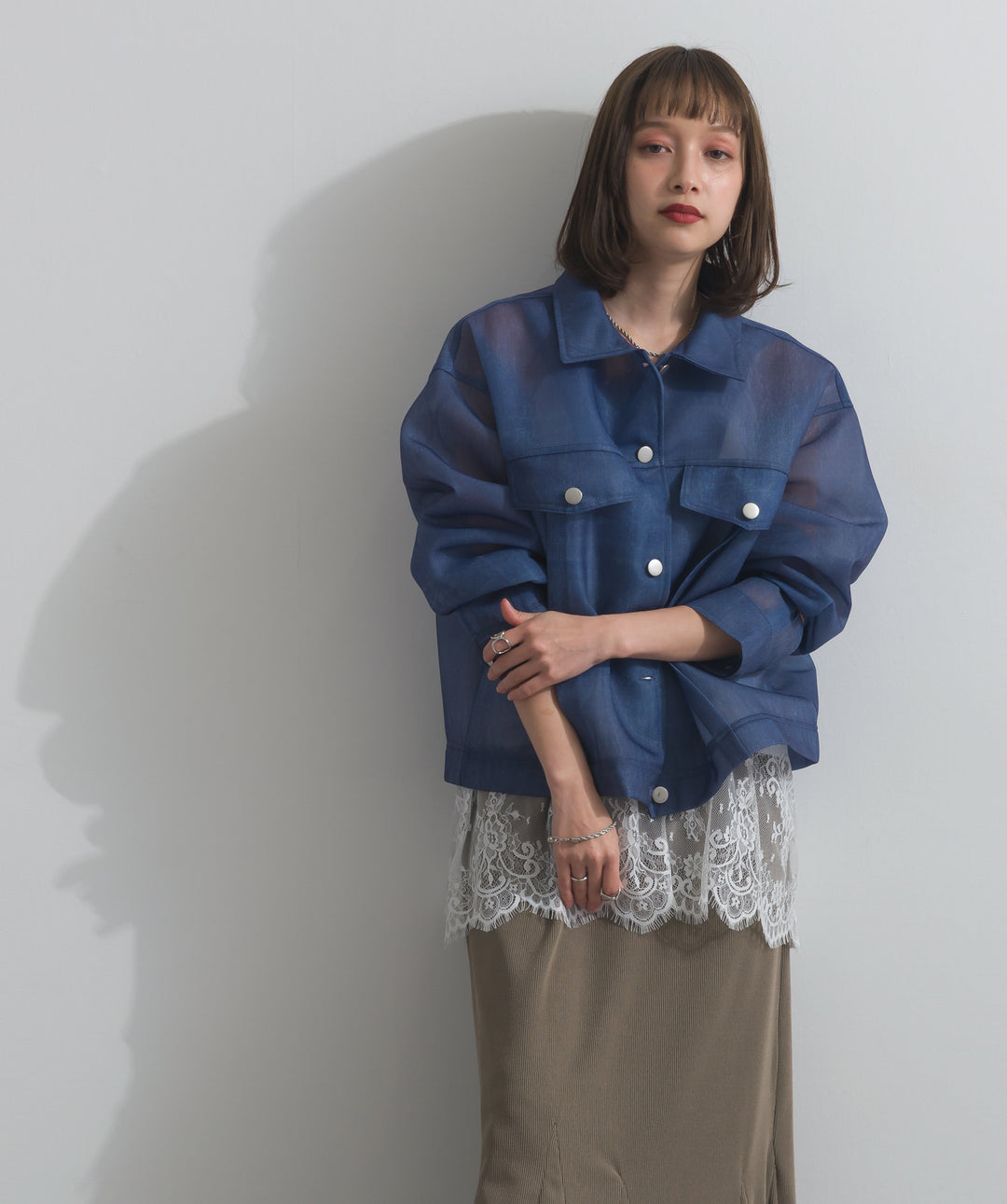 シアーデニムライクジャケット