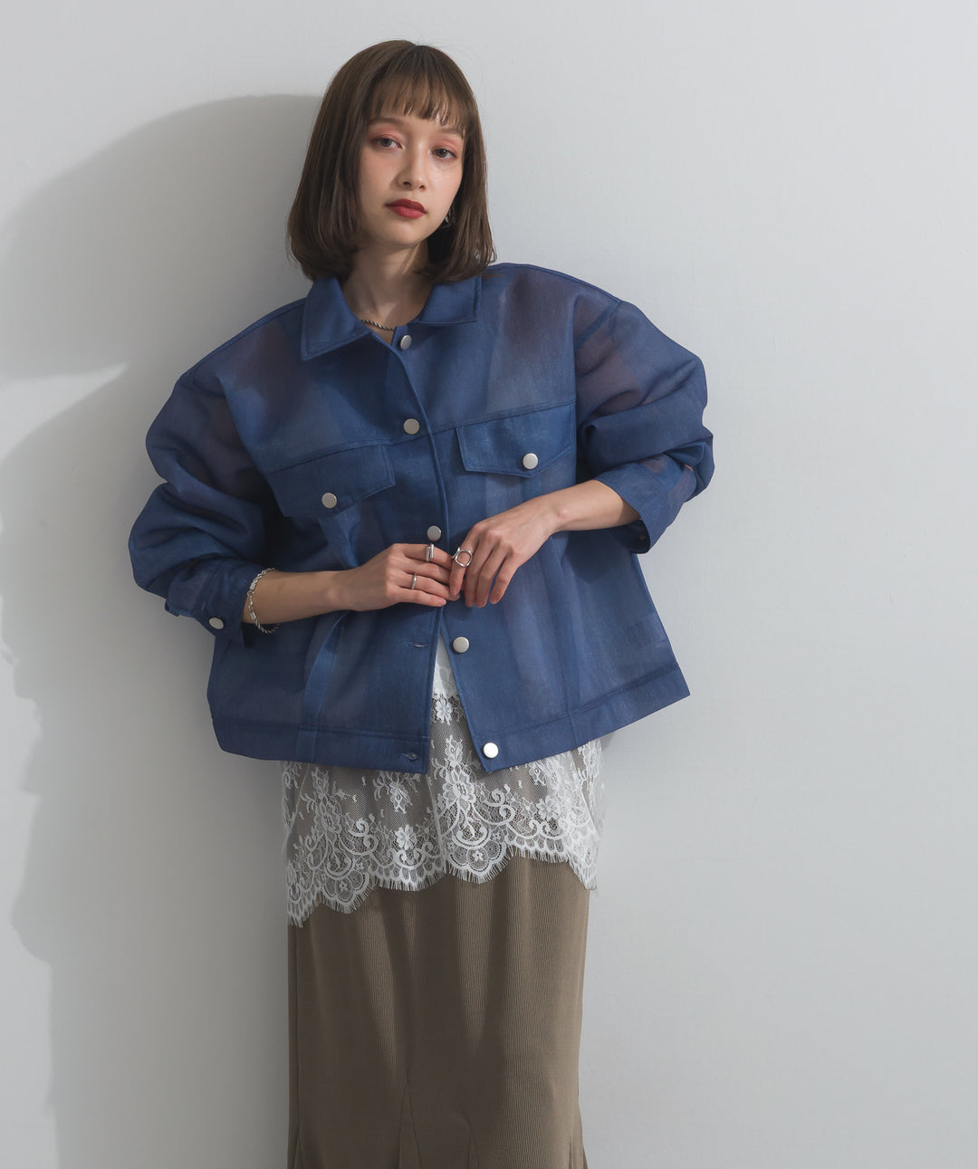 シアーデニムライクジャケット