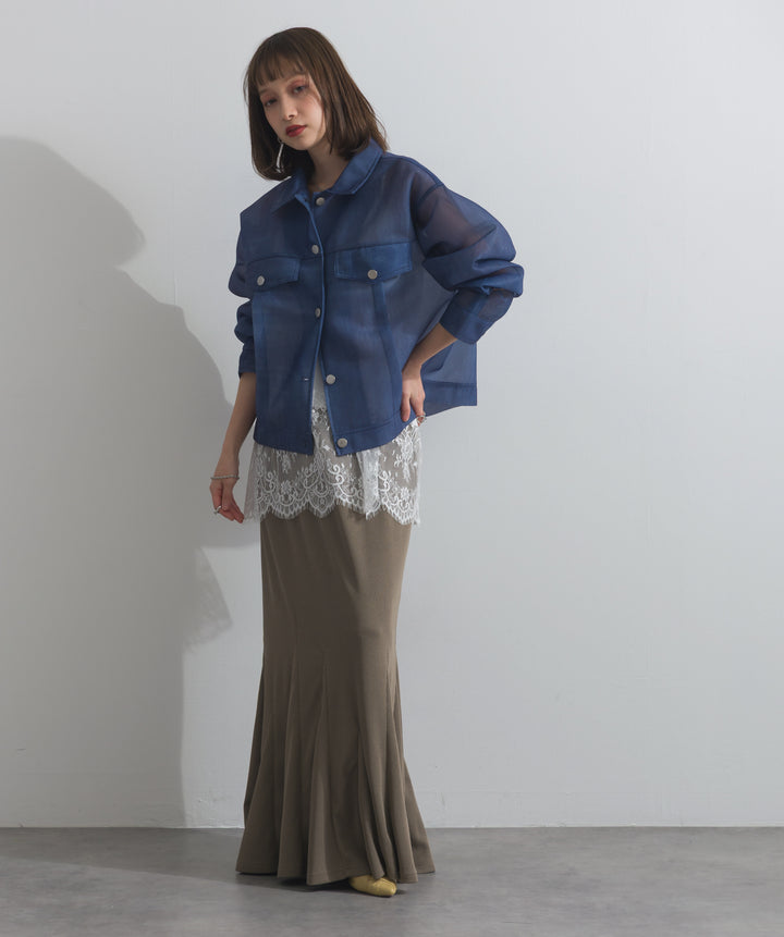 シアーデニムライクジャケット