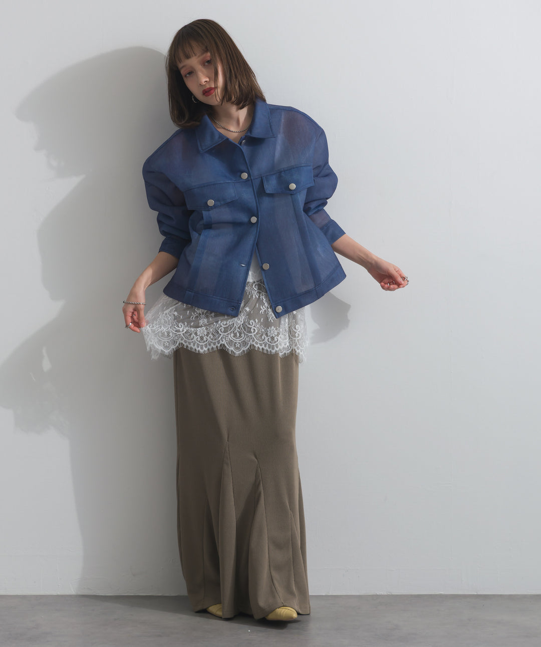 シアーデニムライクジャケット