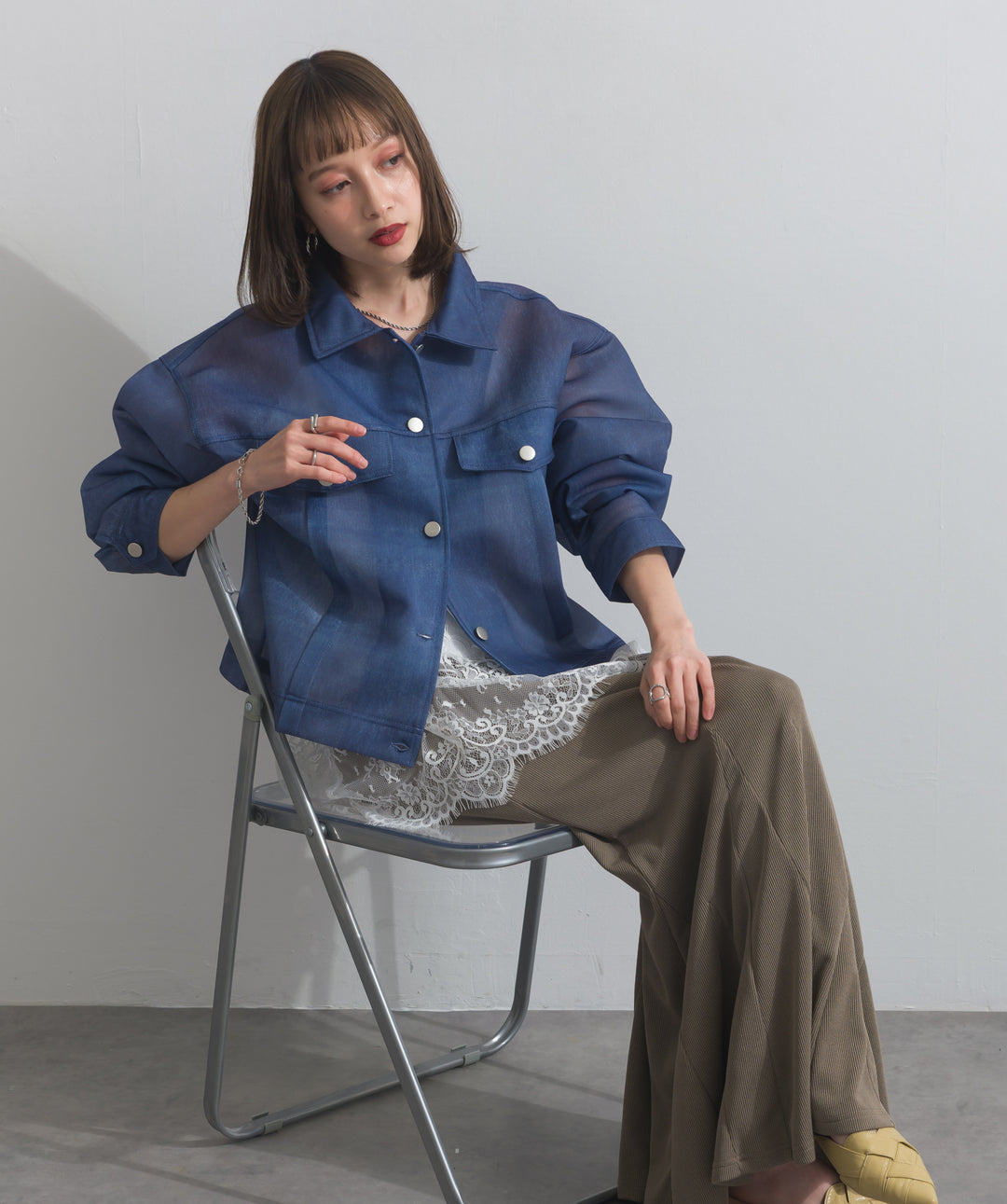 シアーデニムライクジャケット