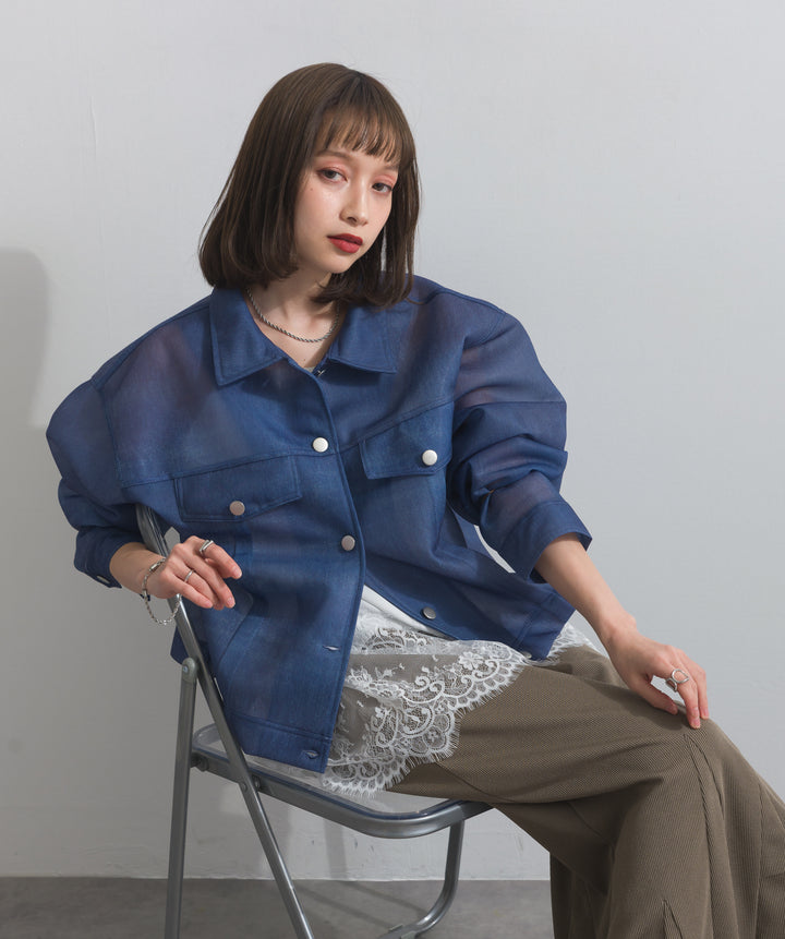 シアーデニムライクジャケット