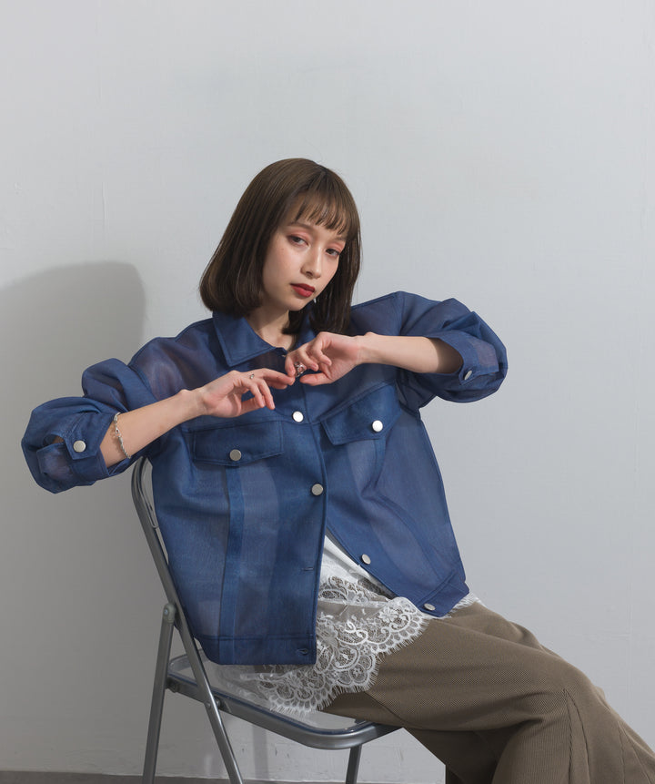 シアーデニムライクジャケット