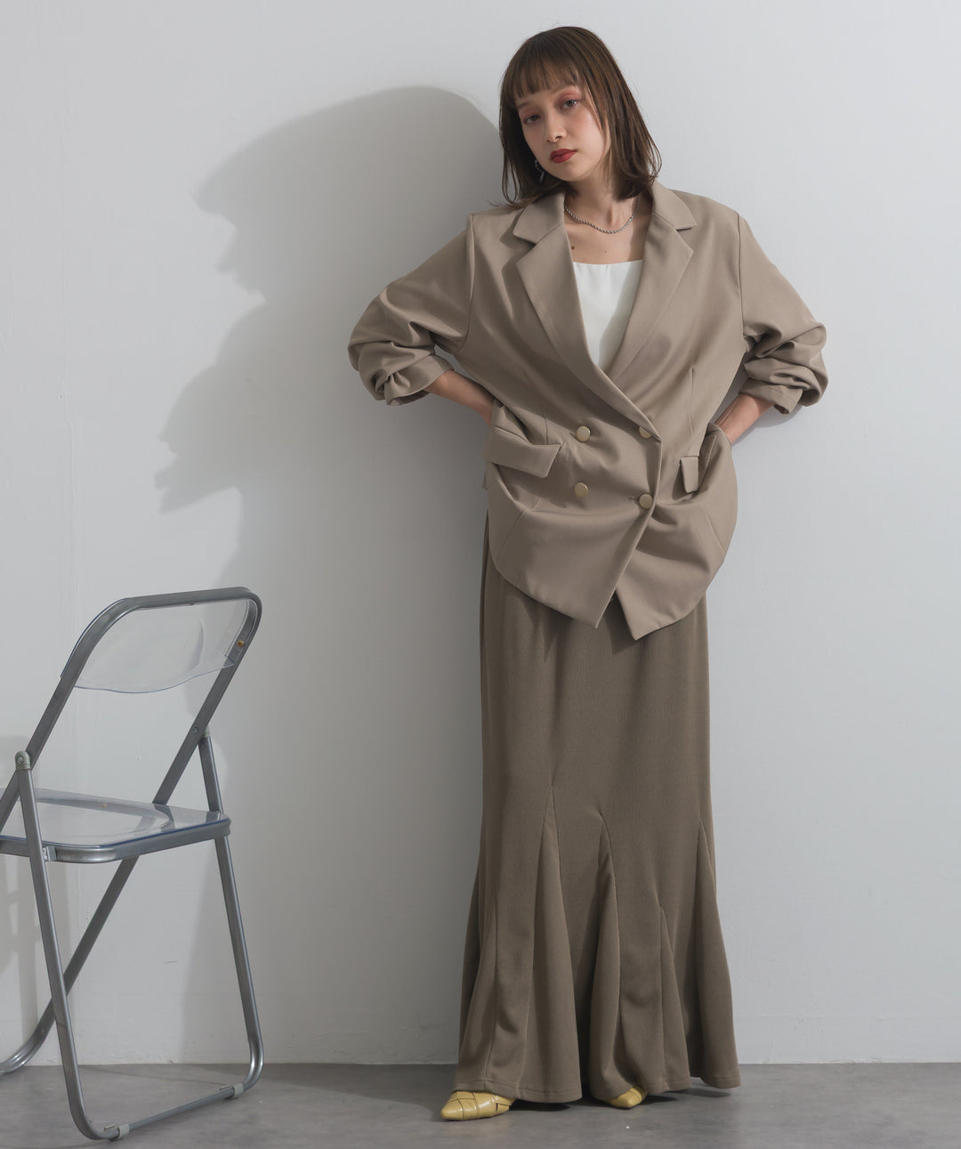 リブマーメイドスカート