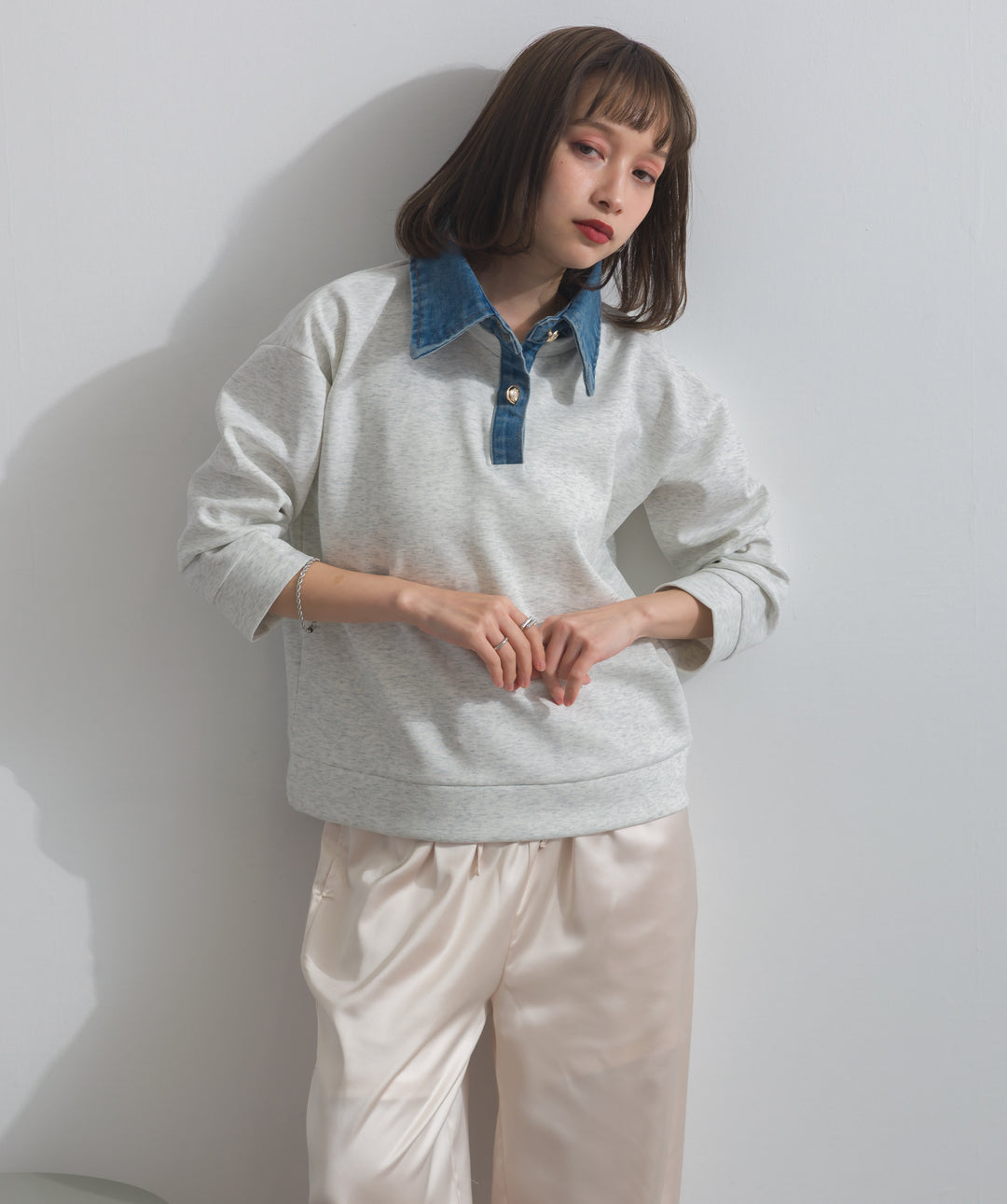 デニムドッキングポンチプルオーバー