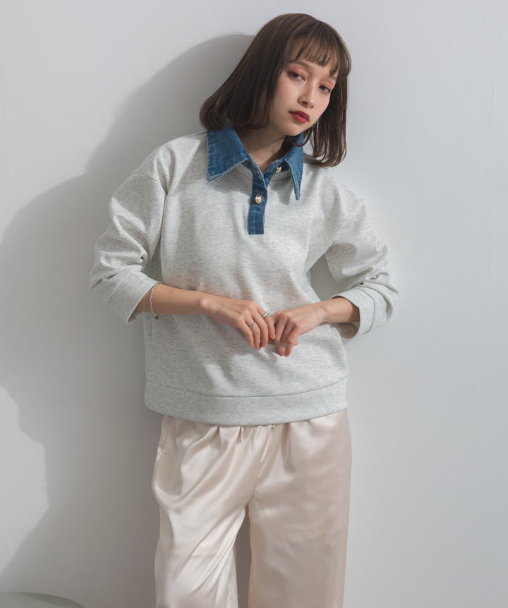 デニムドッキングポンチプルオーバー