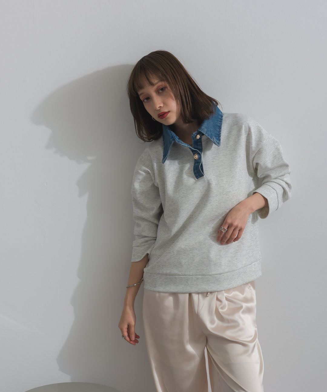 デニムドッキングポンチプルオーバー